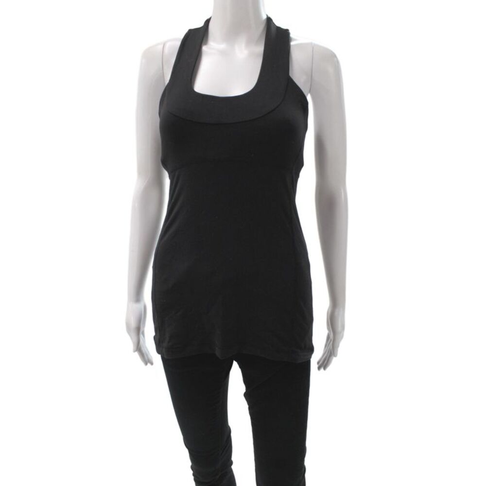 Lululemon Women Basic Cotton Scoop Neck Sleeveless Tank Black Size 6